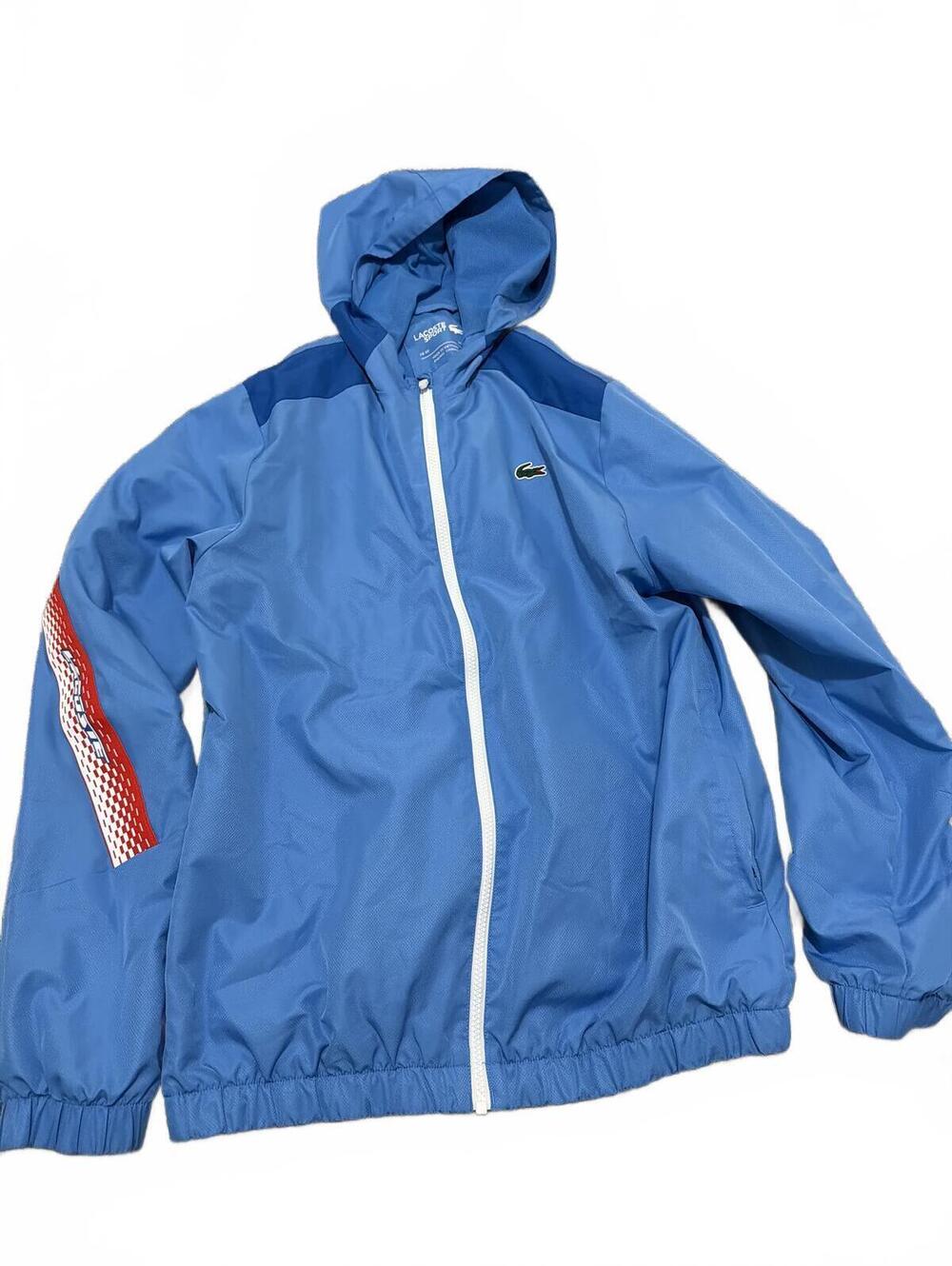 Lacoste Mens Sport Blue Hooded Jacket US Medium